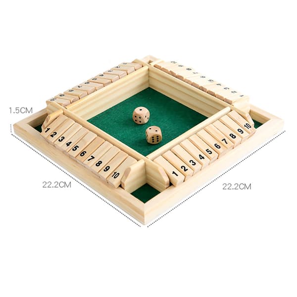 Shut The Box Treterningspillebrett for barn &amp; Voksne - rød