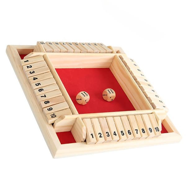 Shut The Box Treterningspillebrett for barn &amp; Voksne - rød