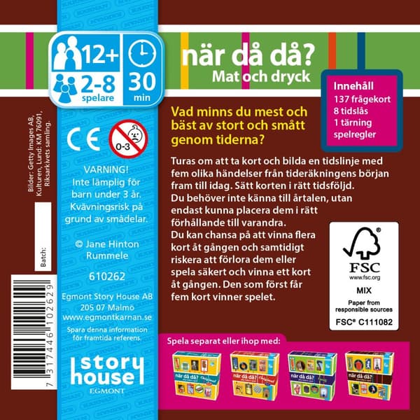 När då då? Pocket - Mat och Dryck Familjespel (SE)