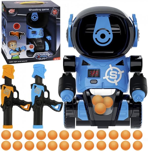 Robot Target Shooting Game med to luftpumpepistoler