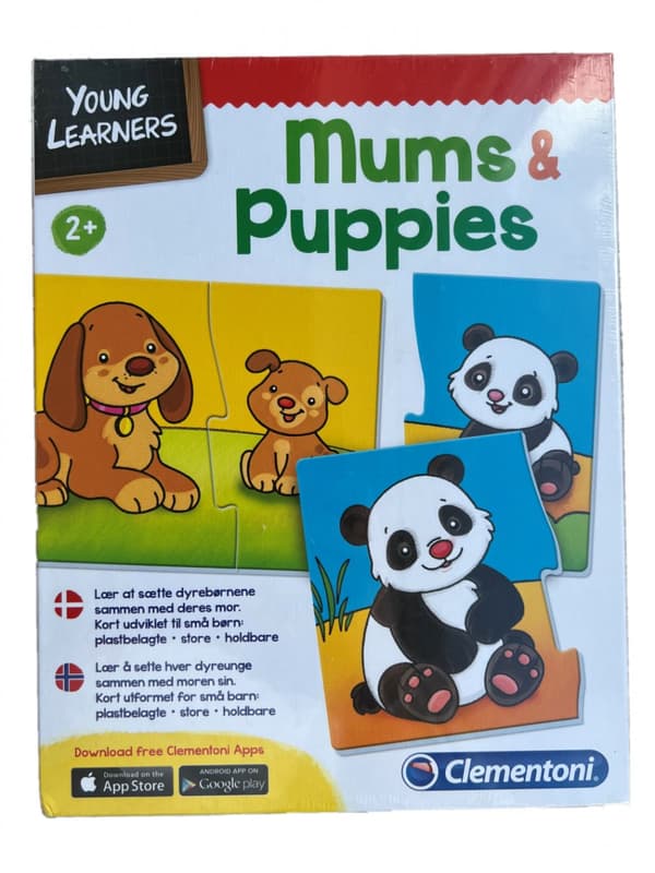 Clementoni Young Learners Mums &amp; Puppies, norjan ja tanskan kieli