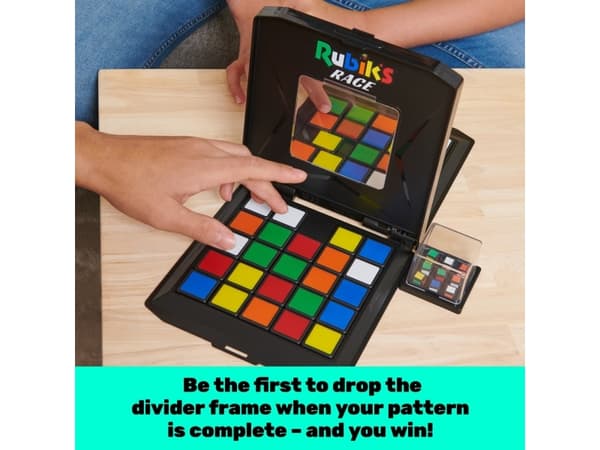 Rubik’s Race, Classic Fast-Paced Strategy Sequence Brain Teaser Travel Board Game Two-Player Speed Solving Face-Off, for Adults & Kids Ages 7 and up,