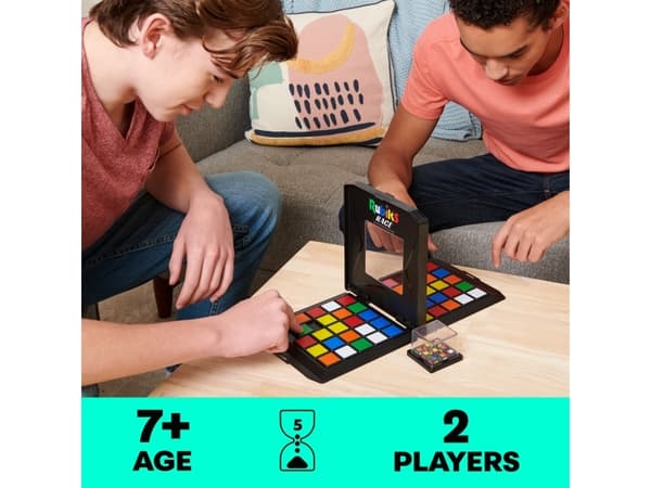 Rubik’s Race, Classic Fast-Paced Strategy Sequence Brain Teaser Travel Board Game Two-Player Speed Solving Face-Off, for Adults & Kids Ages 7 and up,