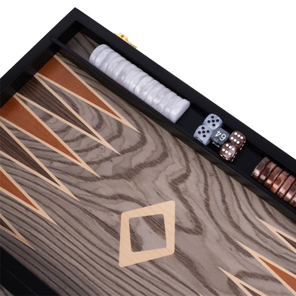Longfield Backgammon Large Grey Ebony