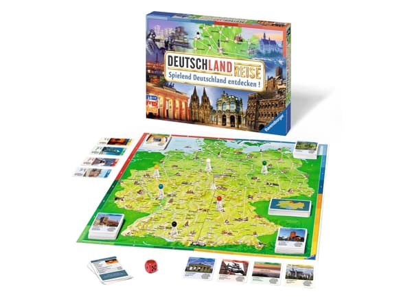 Ravensburger Deutschlandreise, Lautapeli, Matkailu-/seikkailupeli, 8 vuosi/vuosia, Perhepeli