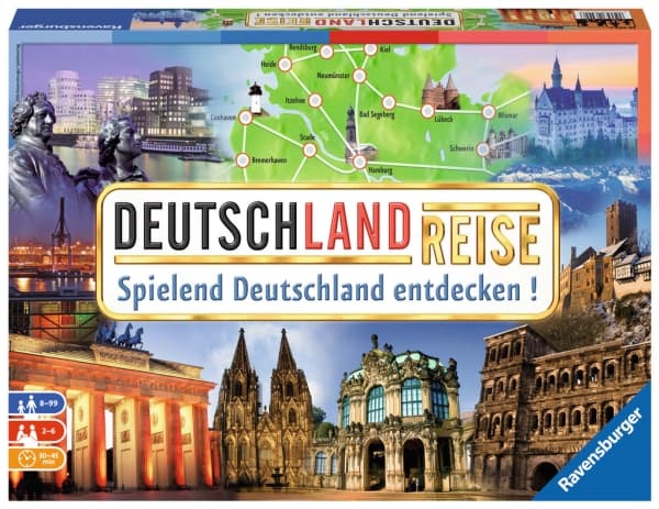 Ravensburger Deutschlandreise, Brädspel, Resor/äventyr, 8 År, Familjespel