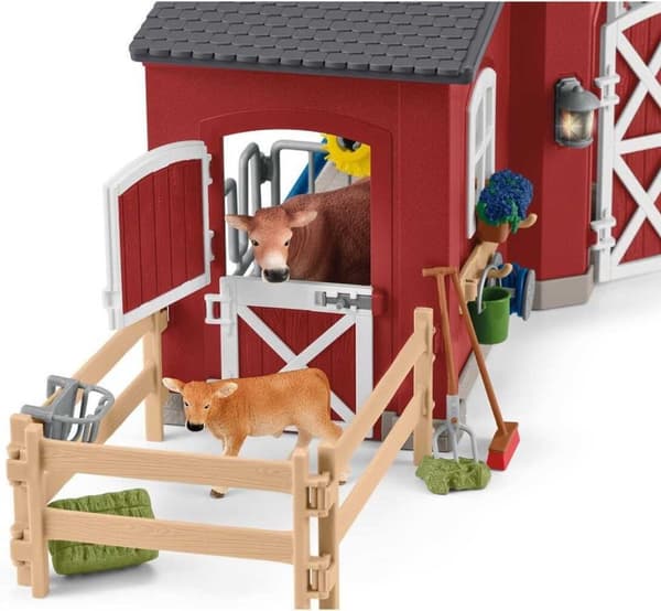 Schleich Farm World 42606 - Stort fjøs med dyr og tilbehør