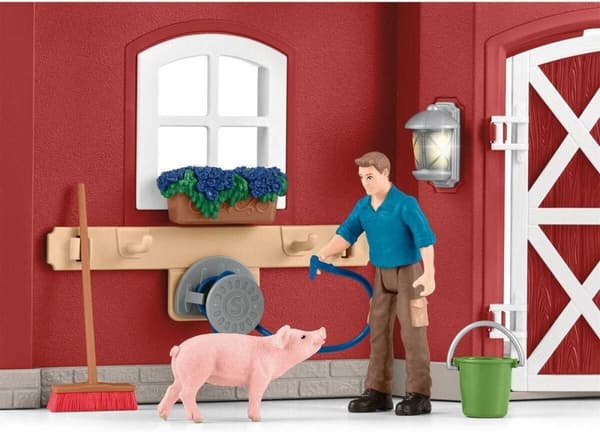 Schleich Farm World 42606 - Stort fjøs med dyr og tilbehør