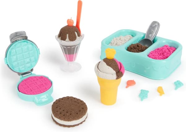 Kinetic Sand lekesett med iskremgodbiter
