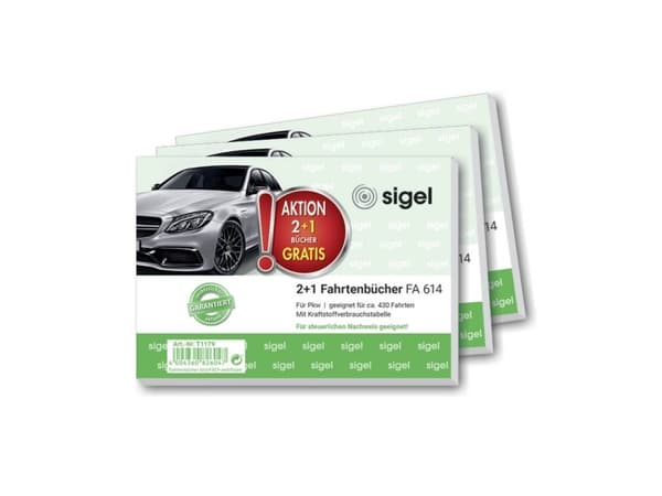 Sigel T1179 DIN A6-taustakuva Kuljettajan ajopäiväkirja Lehtien lukumäärä: 40 3 kpl 3 kpl