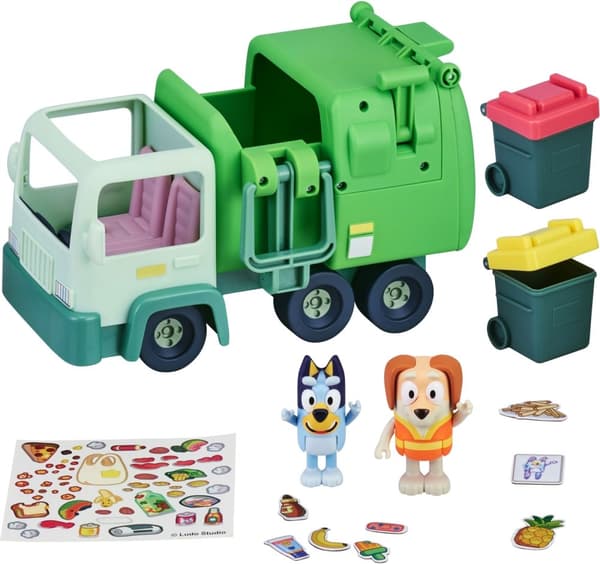 BLUEY sopbil och karaktärer