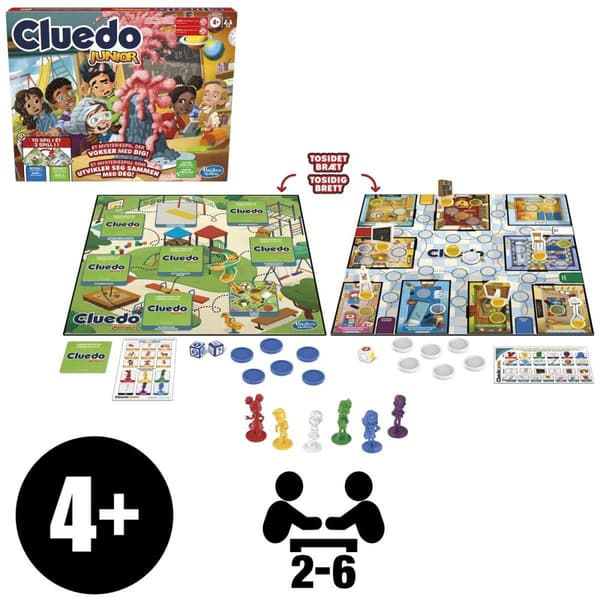 Hasbro Cluedo Junior 2 peliä yhdessä (DK/NO)