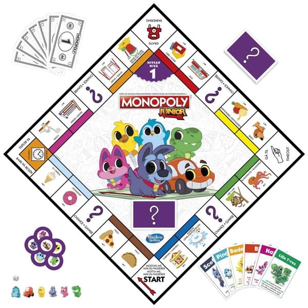 Hasbro Monopoly Junior 2 peliä yhdessä (DK/NO)