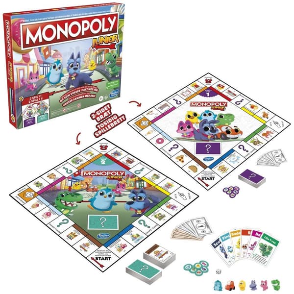 Hasbro Monopoly Junior 2 peliä yhdessä (DK/NO)