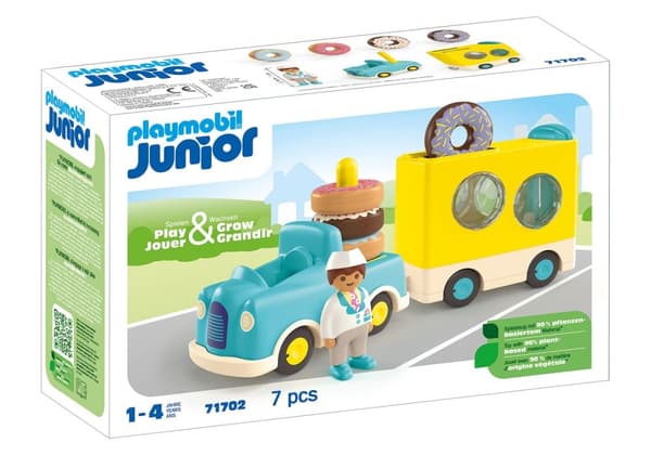 Playmobil JUNIOR: Crazy Donut Truck med staplings- och sorteringsfunktion (71702)