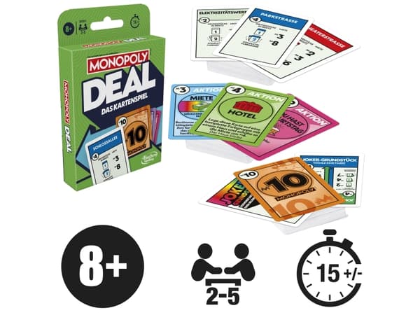 Monopoly Deal, Kort Spill, Economic simulation, 8 år, 15 min