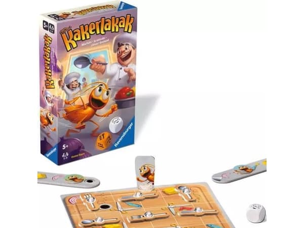 Ravensburger 22446 - Kakerlakak, 2-4 hengen peli, lasten peli 5-vuotiaille, kompakti muoto, matkapeli, matkapeli
