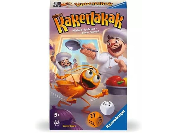 Ravensburger 22446 - Kakerlakak, 2-4 hengen peli, lasten peli 5-vuotiaille, kompakti muoto, matkapeli, matkapeli