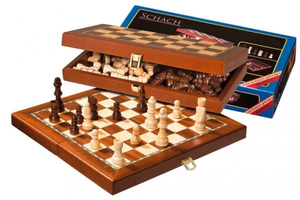 Philos 4014156027121, Vikbart schackbräde, Brun, Trä