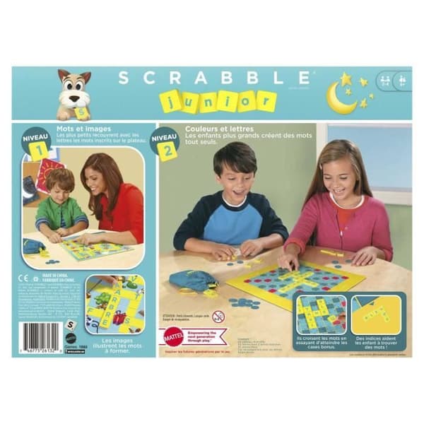 SCRABBLE - Scrabble Junior - Brädspel - Hjälp med att lära sig läsa och ordkomposition