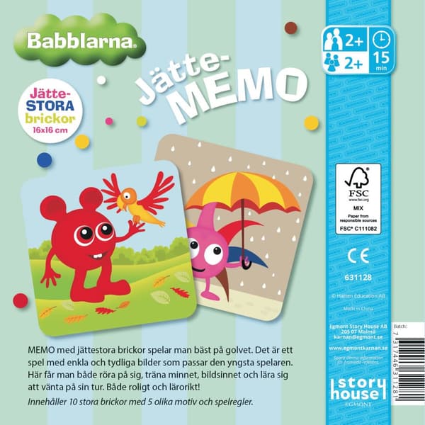 Babblarna Jättememo från 2år