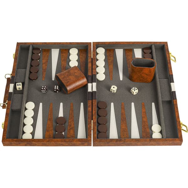 Buffalo backgammon Piping brun 46x28 cm