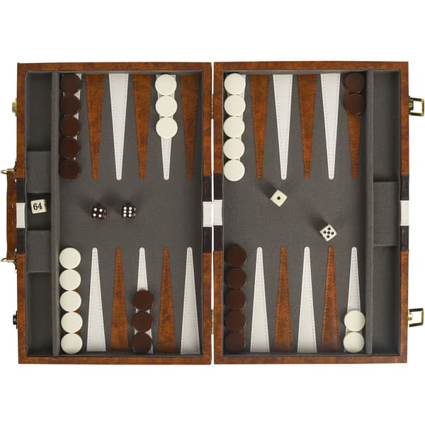 Buffalo backgammon Piping brun 46x28 cm