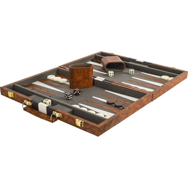 Buffalo backgammon Piping brun 46x28 cm