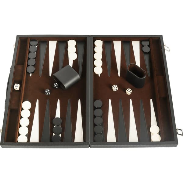 Backgammon indlagt 46 x 30 cm sort