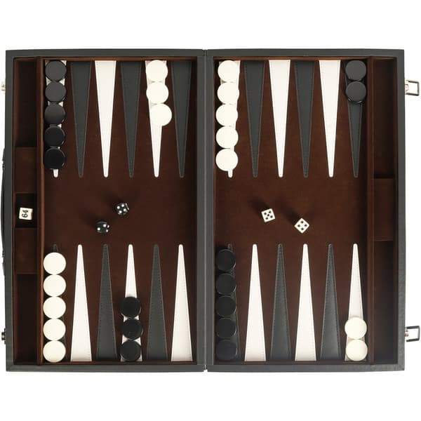 Backgammon indlagt 46 x 30 cm sort