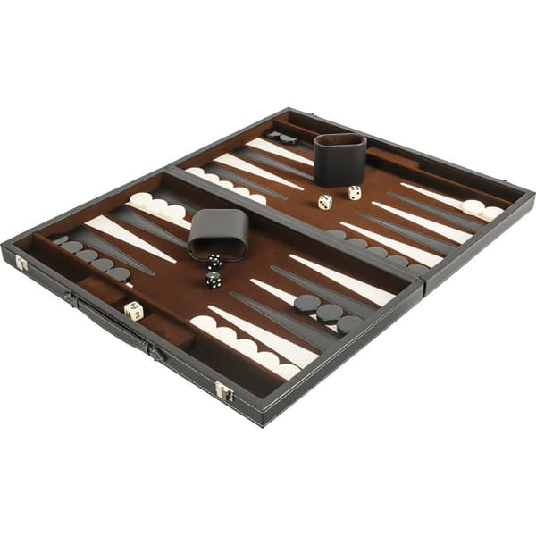Backgammon indlagt 46 x 30 cm sort