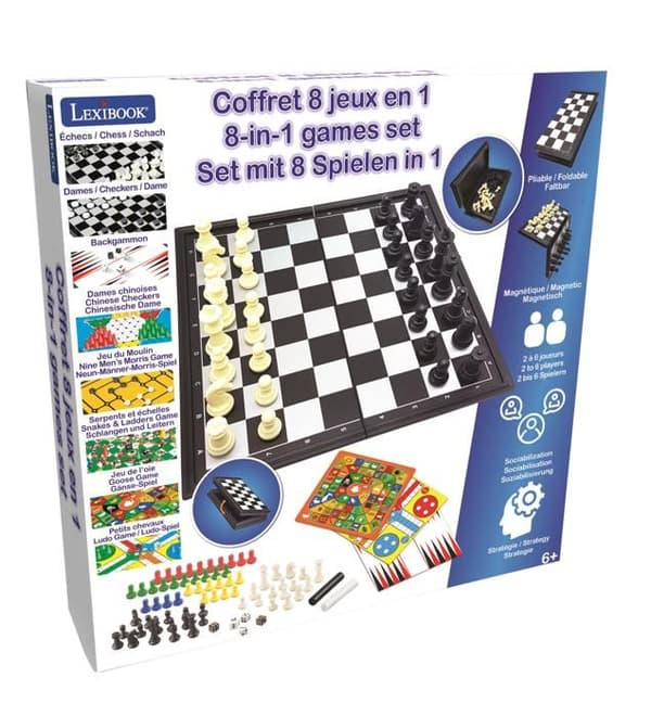 Magnetiskt brädspel - 8 spel i 1 låda