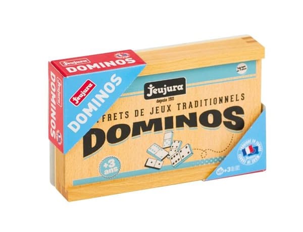 JEUJURA Domino-spel av trä - Trälåda