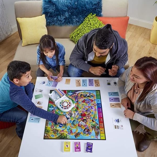 Destinies Livets spel - Brädspel för familjen - 2 till 4 spelare - för barn - från 8 år - med färgade bönder