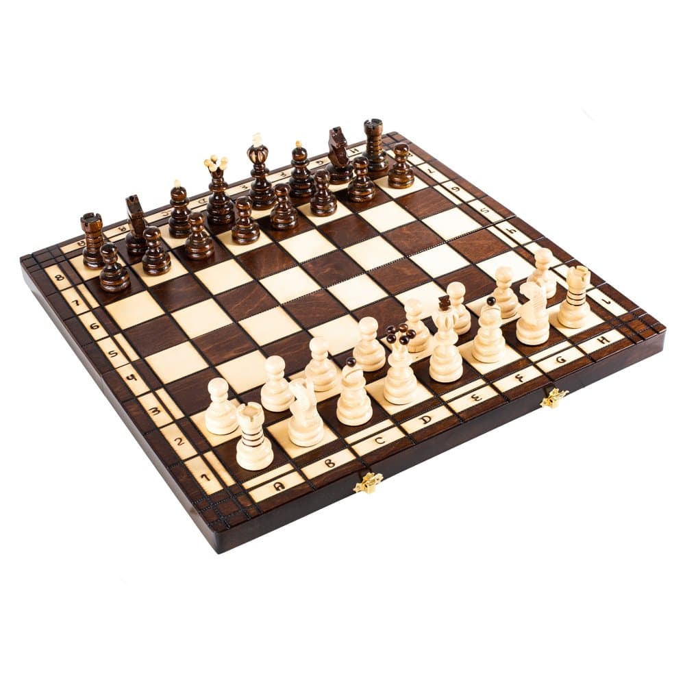 Skakspil skak træ skakbræt med damspil - 2 i 1 skakbrætsæt højkvalitets ...