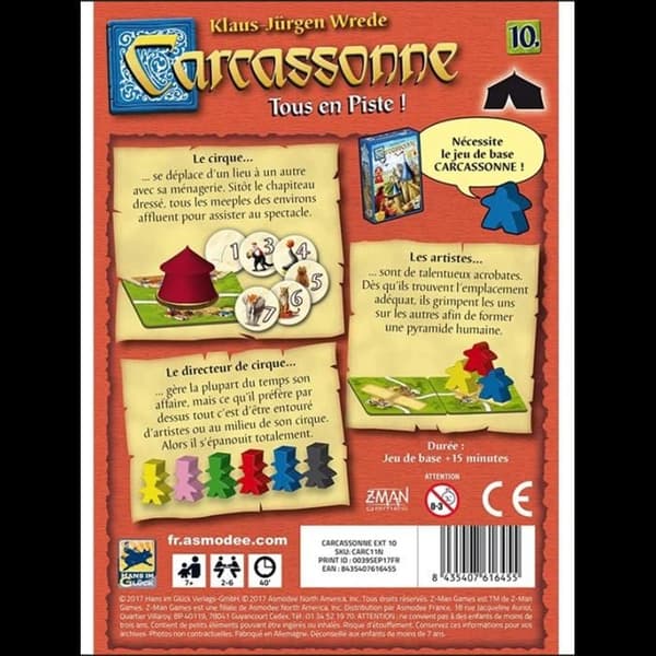 Carcassonne brädspel - All on Track - Förlängning med cirkus och akrobater