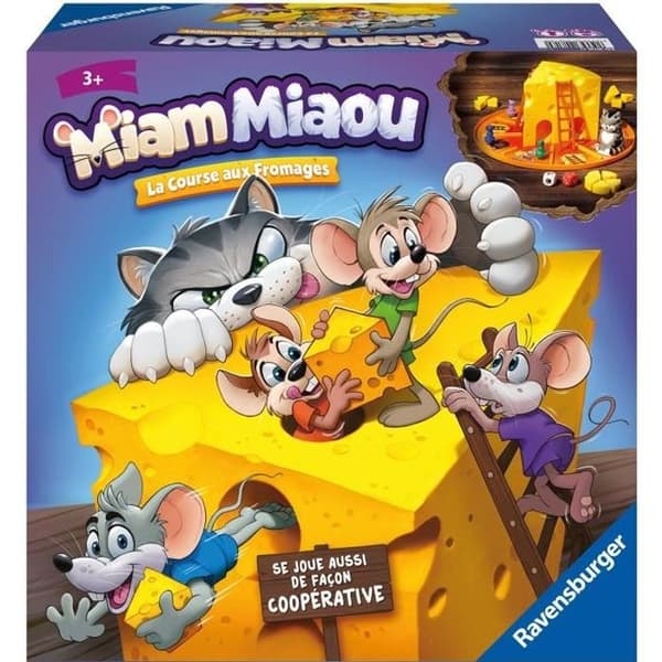 Brädspel - Ravensburger - Miam Miaou - Ostloppet - Barn 3 år - 2 till 4 spelare