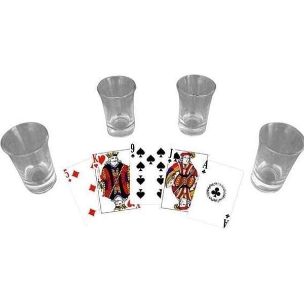 Drickspelet lögnare och 4 skjutglas