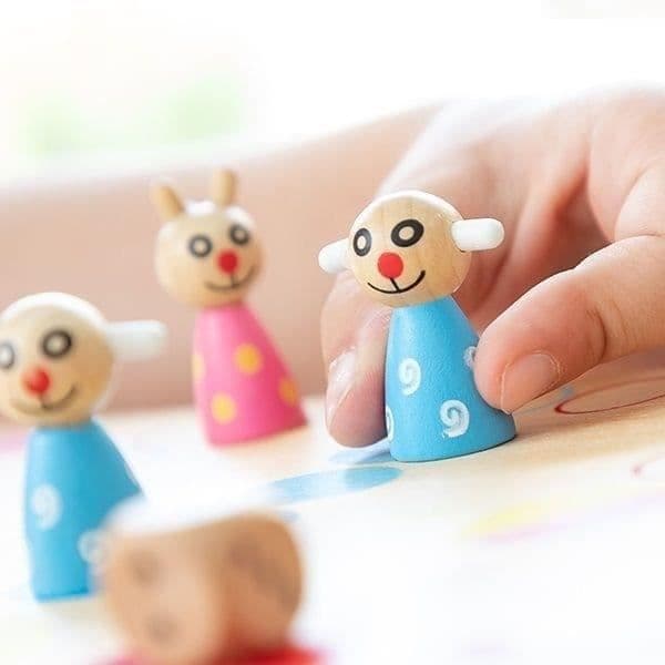 Brädspel - Montessori - Smådjurshästar - Hopfällbar bräda - Trä