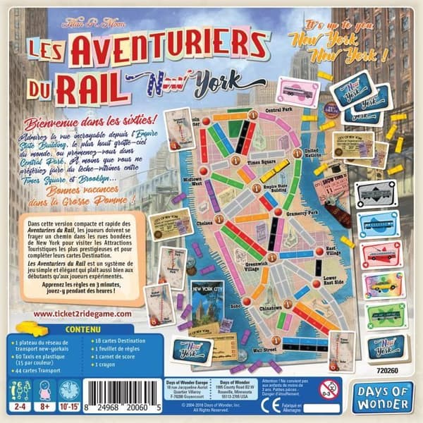 Days of Wonder | Rail Adventurers: New York | Brädspel | Från 8 år gammal | 2 till 4 spelare | 10 till 15 minuter