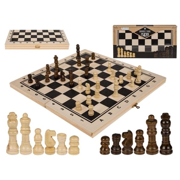Sjakkspill i Tre / Sjakk - Brettspill / Selskapsspill - 34 cm