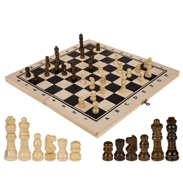 Schackspel i Trä / Schack - Brädspel / Sällskapsspel - 34 cm
