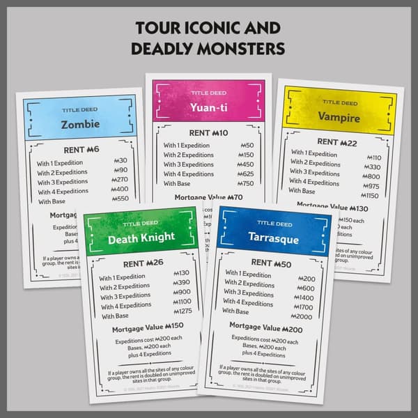 Monopoly Dungeons and Dragons  Board Game