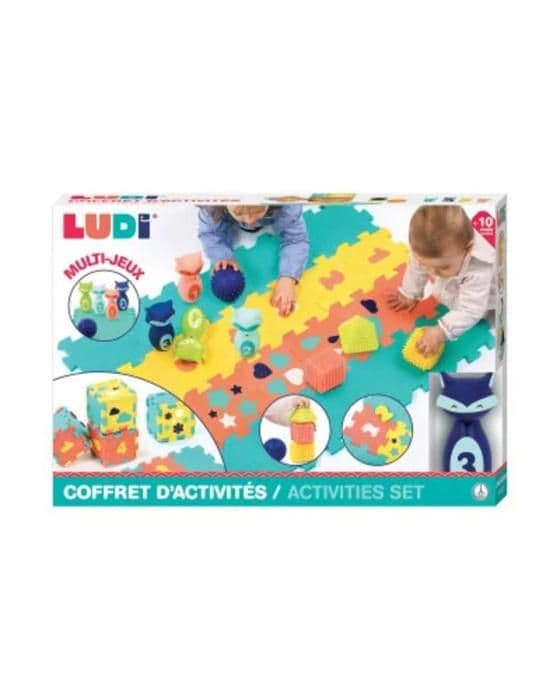 LUDI - ACTIVITY BOX Mattor, käglor och Former - Från 10 månader