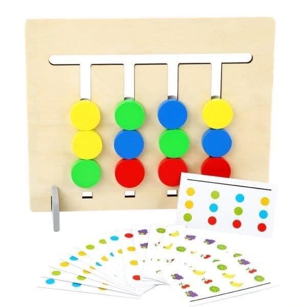 Pedagogiskt spel - Montessori - Lärande reproduktion och korrespondens - 18 dubbelsidiga kort