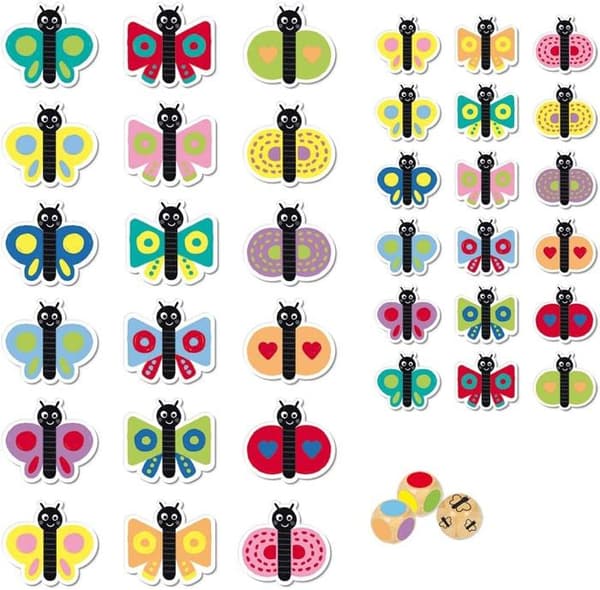Brädspel - GOULA - Catch It Butterfly - Visuell hastighet och igenkänning - Barn - Unik färg