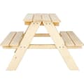 Miniatyrbild 1 av 4: SPRINGOS® picknickbord för barn - Massivt trä - 90 x 79 x 50 cm - Vit - Naturligt - Barn