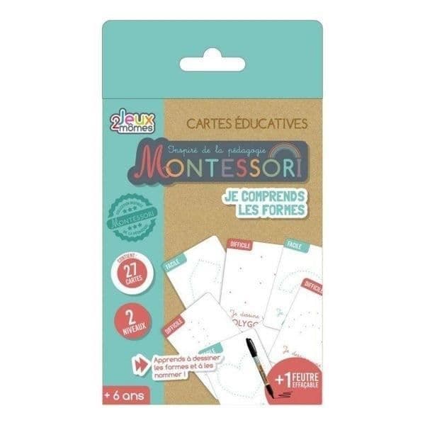 Ritkort - Montessori - Former att rita - 27 kort - Utan spårande penna - 2 svårighetsnivåer