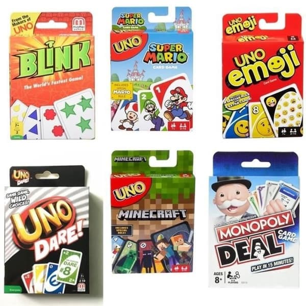 Brädspel,Mattel Classic UNO-spel (Tin Box) Multiplayer Party Familj Fritid UNO Poker Board - Dos Uno Type