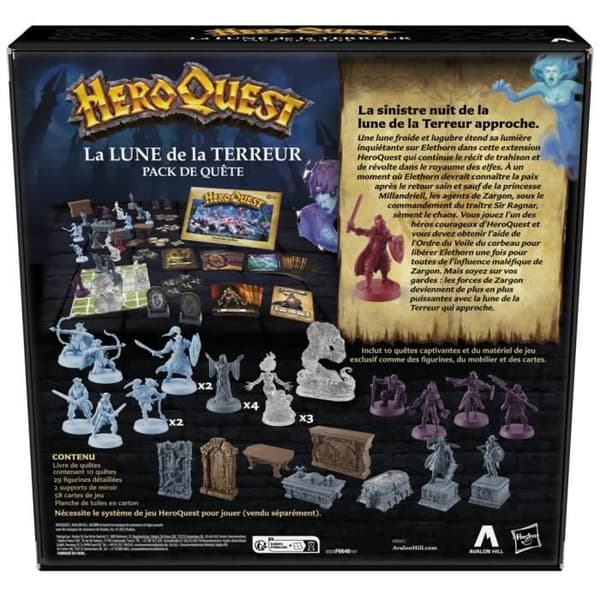 HeroQuest, Terror Moon quest pack, HeroQuest spelsystem krävs, rollspel för 2 till 5 spelare, 14 år